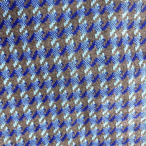 Talbots Skirt Knee Length Houndstooth Wool Blend Blue Lined Size 10P - Picture 3 of 9